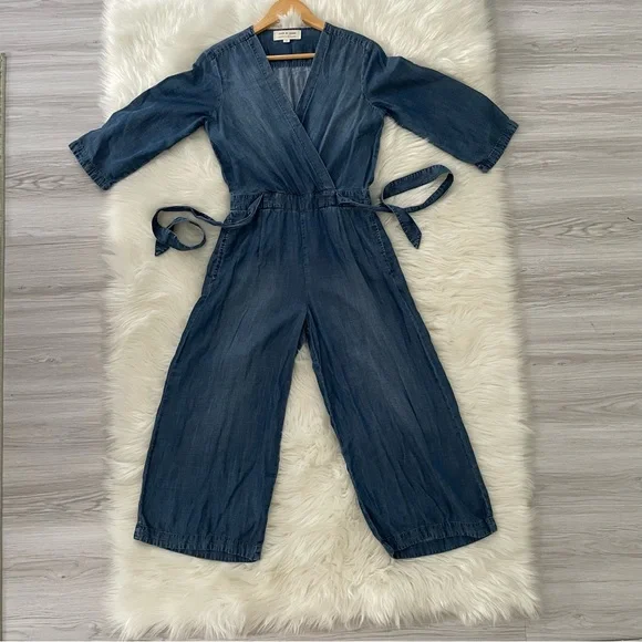 Anthropologie Cloth & Stone Chambray Denim Jumpsuit NEW XS - Picture 4 of 13
